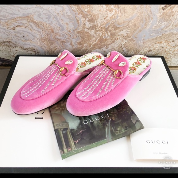 New! Gucci Princetown Horsebit Crystal MuleLoafers - Picture 6 of 12